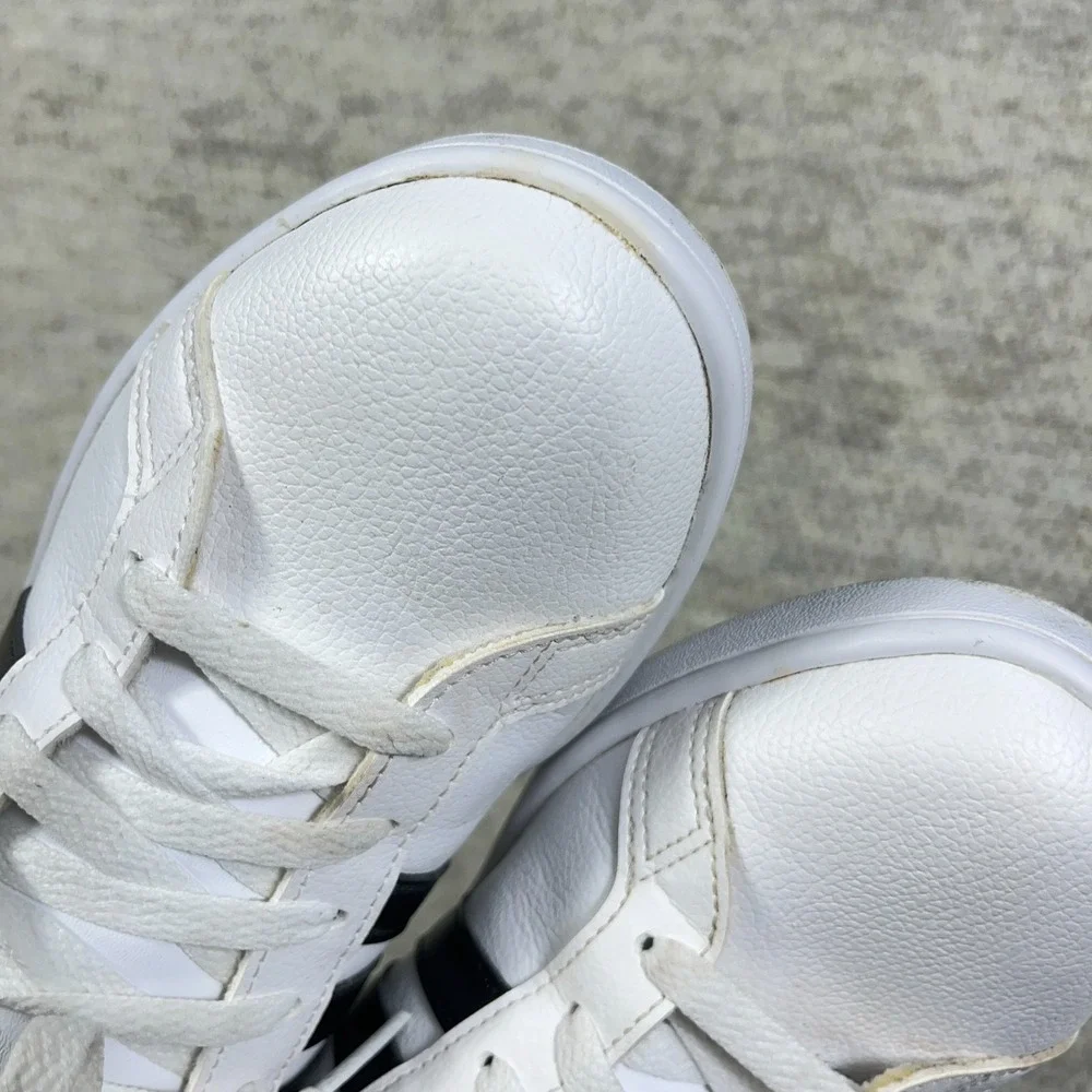 Adidas Cloudfoam Advantage AW4287 White Leather Low Top Sneaker Womens Shoes 10 - Picture 9 of 14